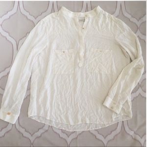 Femme Swiss Dot Ivory LS Blouse